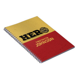 Cuaderno Nombre personalizado, héroe bombero