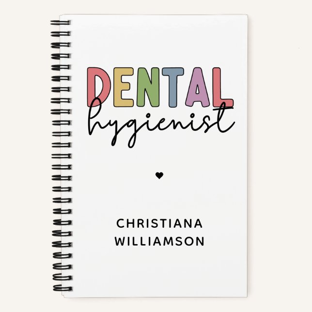 Cuaderno Nombre personalizado Higienista dental Regalos RDH (Anverso)