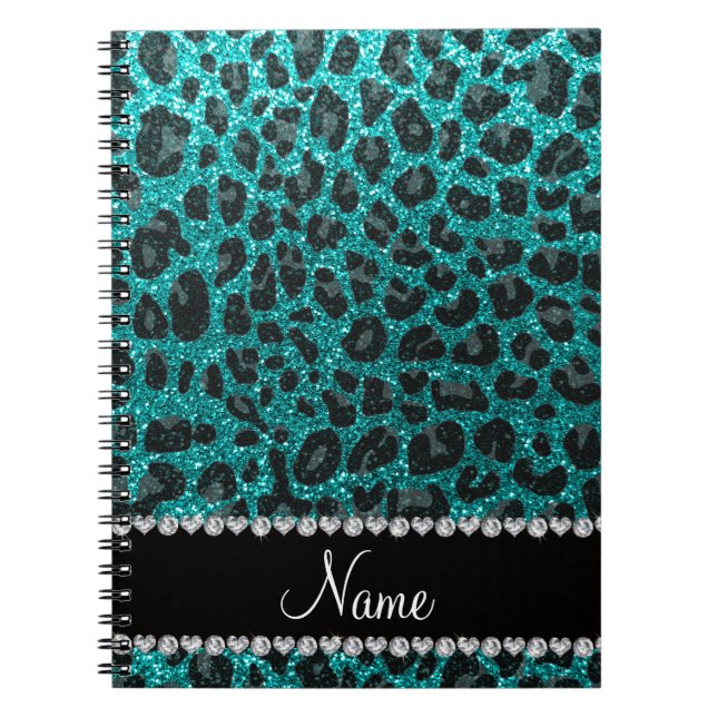 Cuaderno Nombre personalizado impresión de leopardo de purp (Frente)