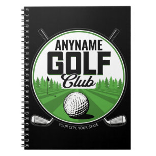 Cuaderno NOMBRE Personalizado Jugador del Club de Golf Golf