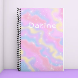 Cuaderno Nombre personalizado l colorido esparkles Rainbow 