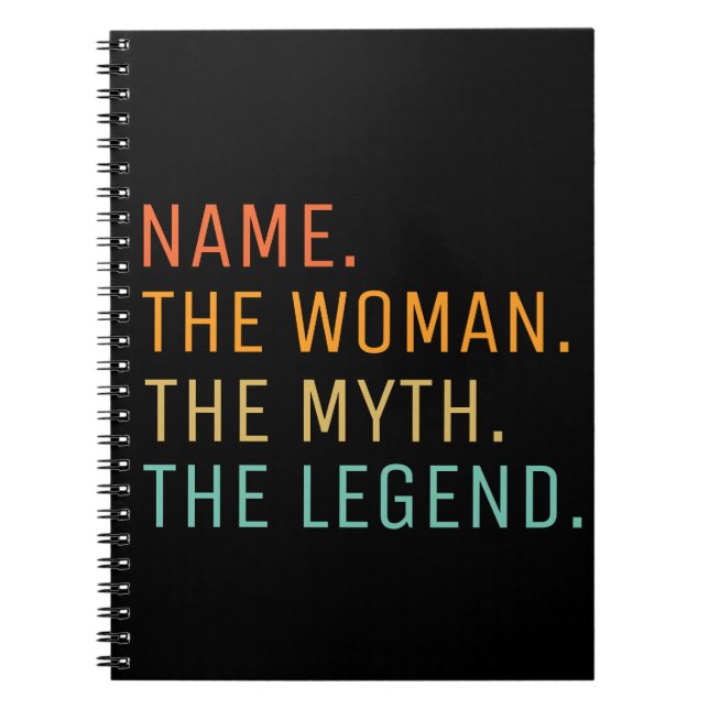 Cuaderno Nombre Personalizado La Mujer El Mito La Leyenda (Frente)