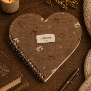 Cuaderno Nombre personalizado Lectores Vintage Marrón Regal