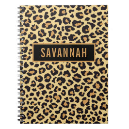 Cuaderno Nombre personalizado Leopardo Patrón de impresión