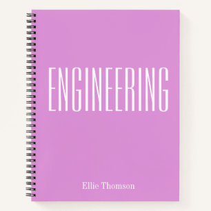 Cuaderno Nombre Personalizado Lila Púrpura Estudiante de In