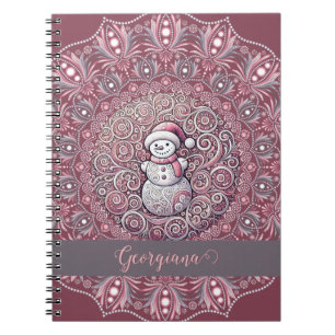 Cuaderno Nombre personalizado lindo Manala singulares rosad