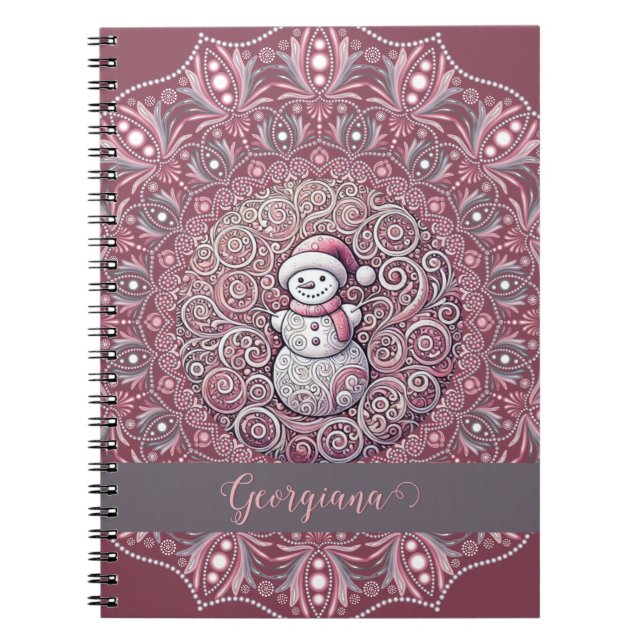 Cuaderno Nombre personalizado lindo Manala singulares rosad (Frente)