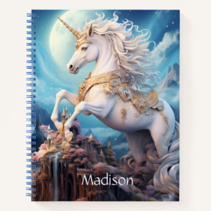 Cuaderno Nombre personalizado lindo unicornio