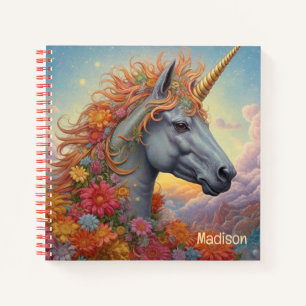 Cuaderno Nombre personalizado lindo unicornio