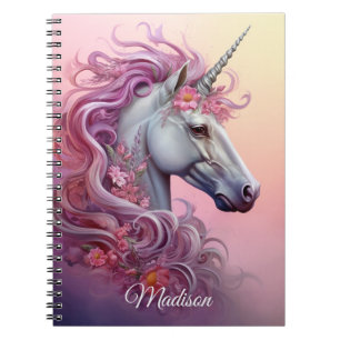Cuaderno Nombre personalizado lindo unicornio