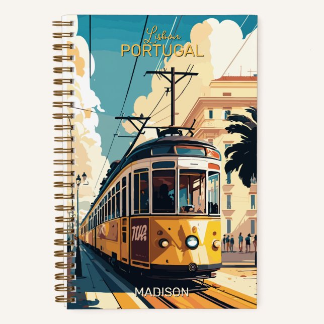 Cuaderno Nombre personalizado Lisboa Portugal (Anverso)