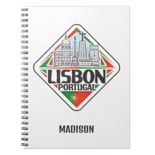 Cuaderno Nombre personalizado Lisboa Portugal
