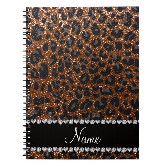 Cuaderno Nombre personalizado marca de leopardo de purpurin (Frente)