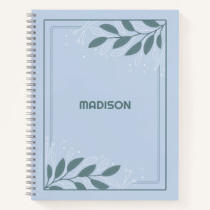 Cuaderno Nombre personalizado marco frondoso