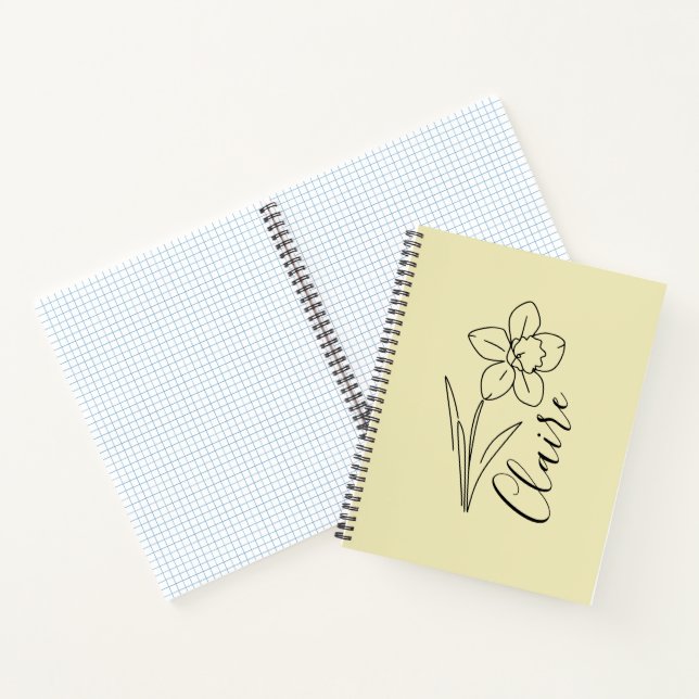 Cuaderno Nombre personalizado Marzo daffodil Flor de nacimi (Interior)