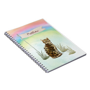 Cuaderno Nombre personalizado Mascota de gato bengalí