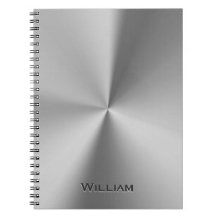 Cuaderno Nombre personalizado metal cepillado
