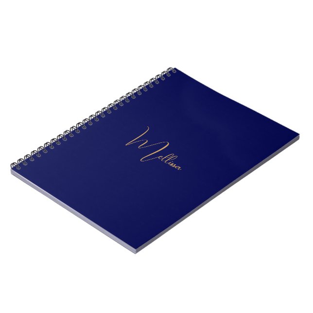 Cuaderno Nombre personalizado minimalista azul  (Lado Izquierdo)