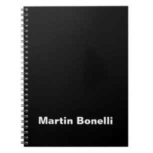 Cuaderno Nombre personalizado Minimalista blanco negro mode