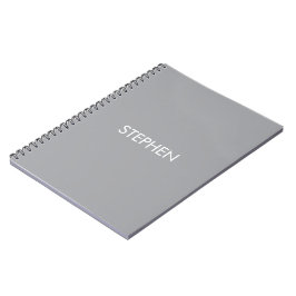 Cuaderno Nombre personalizado minimalista gris