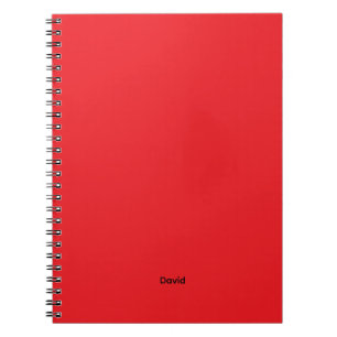 Cuaderno Nombre personalizado minimalista rojo