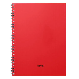 Cuaderno Nombre personalizado minimalista rojo