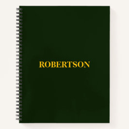 Cuaderno Nombre personalizado minimalista verde