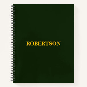 Cuaderno Nombre personalizado minimalista verde