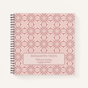 Cuaderno Nombre personalizado Moda floral rosa moderna Boni