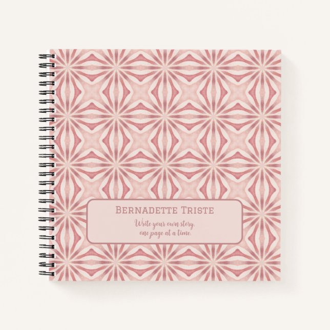 Cuaderno Nombre personalizado Moda floral rosa moderna Boni (Anverso)