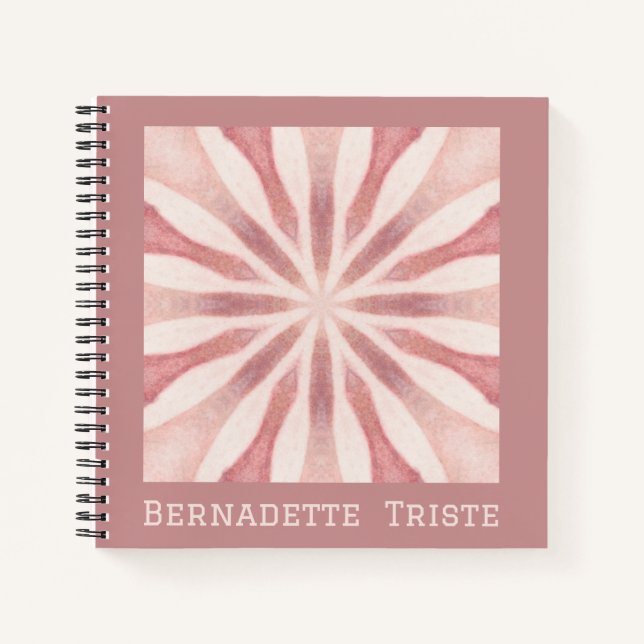 Cuaderno Nombre personalizado Moda floral rosa moderna Boni (Anverso)