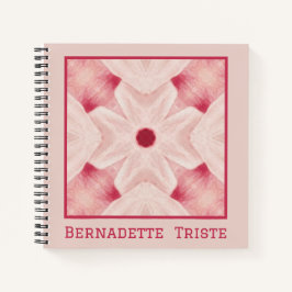 Cuaderno Nombre personalizado Moda floral rosa moderna Boni