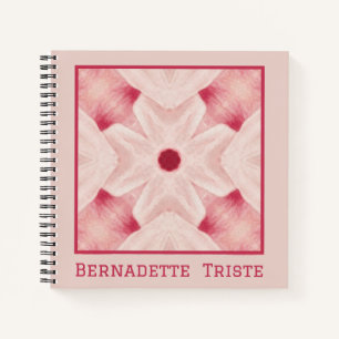 Cuaderno Nombre personalizado Moda floral rosa moderna Boni