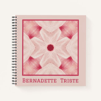 Cuaderno Nombre personalizado Moda floral rosa moderna Boni