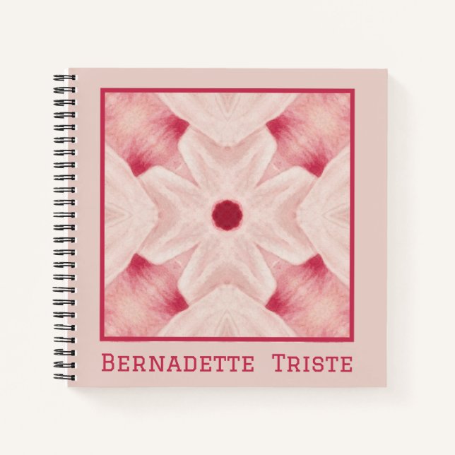 Cuaderno Nombre personalizado Moda floral rosa moderna Boni (Anverso)