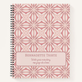 Cuaderno Nombre personalizado Moda floral rosa moderna Boni