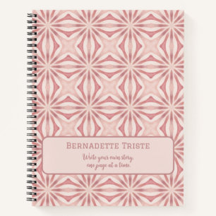 Cuaderno Nombre personalizado Moda floral rosa moderna Boni