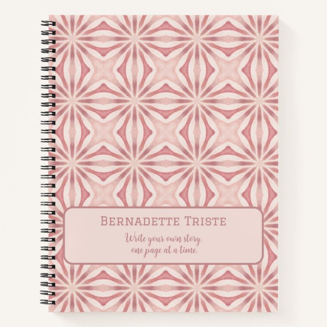Cuaderno Nombre personalizado Moda floral rosa moderna Boni (Anverso)