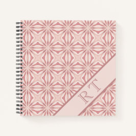 Cuaderno Nombre personalizado Moda floral rosa moderna Boni