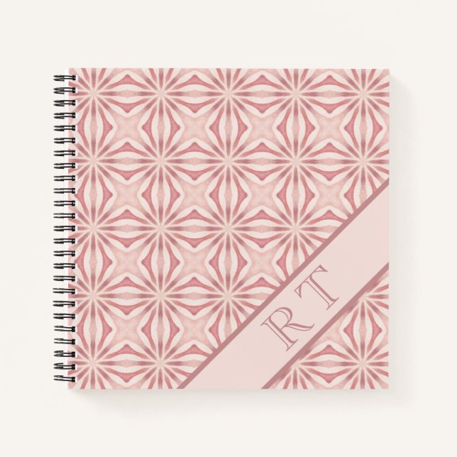 Cuaderno Nombre personalizado Moda floral rosa moderna Boni (Anverso)