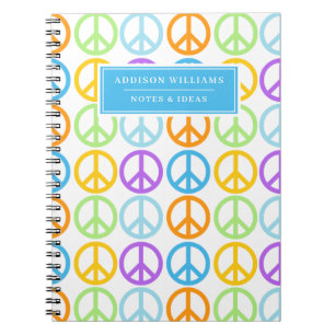 Cuaderno Nombre personalizado Modelo de signo azul púrpura 