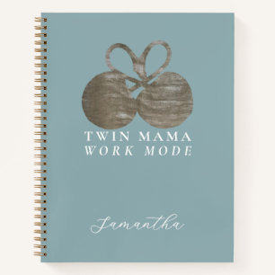 Cuaderno Nombre personalizado Modo de trabajo mellizo mami