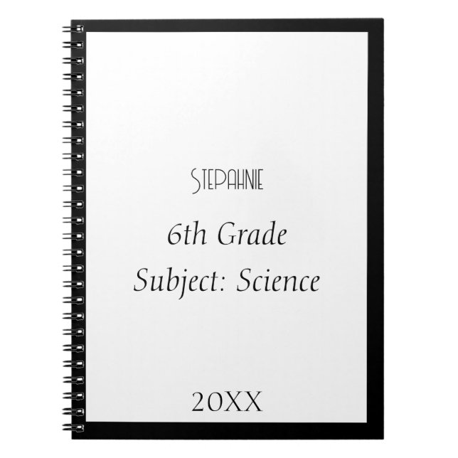 Cuaderno Nombre personalizado Monograma Escuela de Personal (Frente)