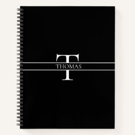 Cuaderno Nombre personalizado monogramado elegante