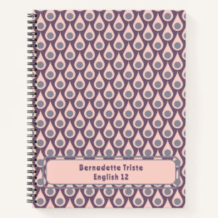 Cuaderno Nombre personalizado morado rosado moderno de medi