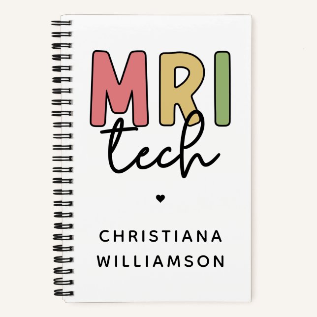 Cuaderno Nombre personalizado MRI Tech | Regalos Tecnológic (Anverso)