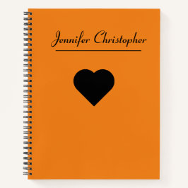 Cuaderno Nombre personalizado Naranja de escritura moderna