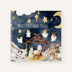 Cuaderno Nombre Personalizado Navidades Cristianos Niños