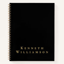 Nombre personalizado negro elegante minimalista ho