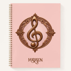 Cuaderno Nombre personalizado Nota de limpieza musical